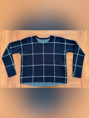 White and Blue Maje Wool Sweater Crew Neck Long Sleeve Women M MSRP: $98
